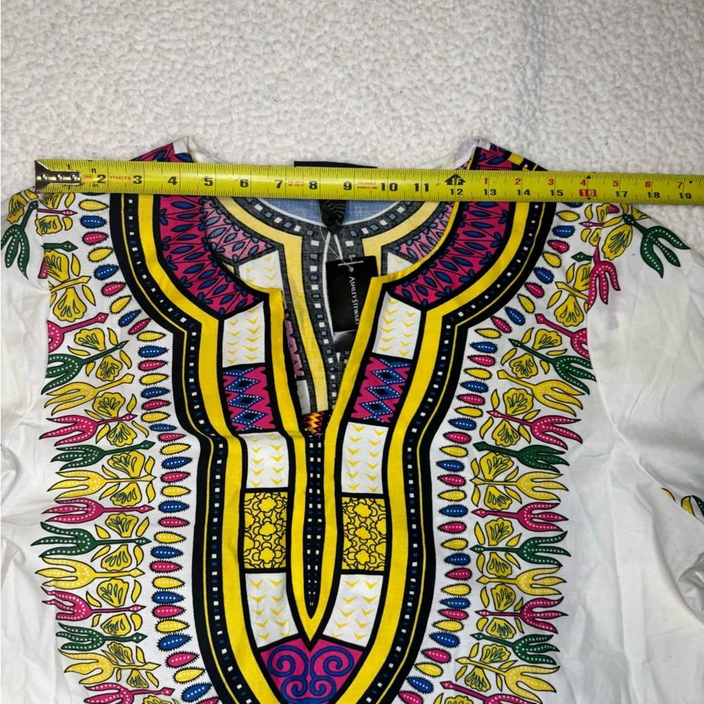 NWT Ashley Stewart Vibrant Multicolor Dashiki Top